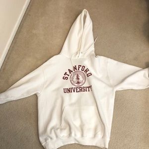 Champion White Stanford University Hoodie size Medium